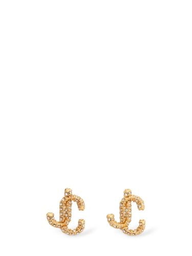 Jc Crystal Stud Earrings - JIMMY CHOO - Modalova