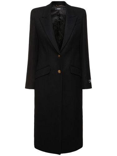 Long Wool Blend Coat - VERSACE - Modalova