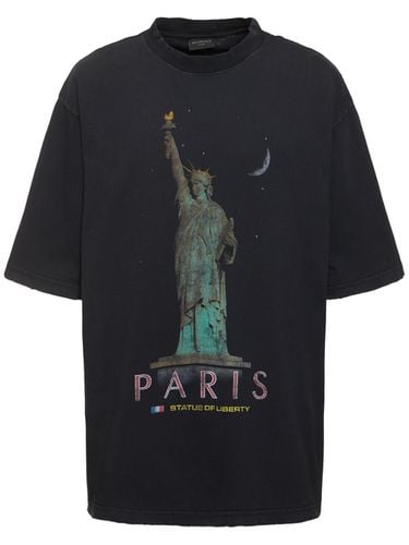 Paris Liberty Cotton T-shirt - BALENCIAGA - Modalova