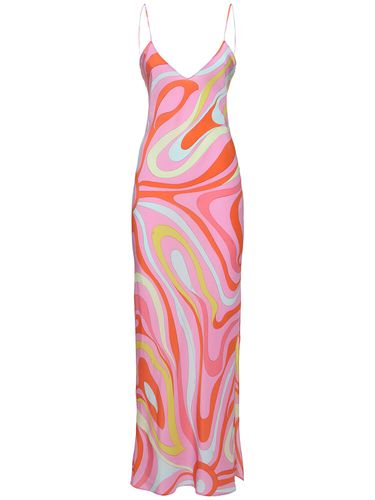 Printed Silk Crepe Long Dress - PUCCI - Modalova