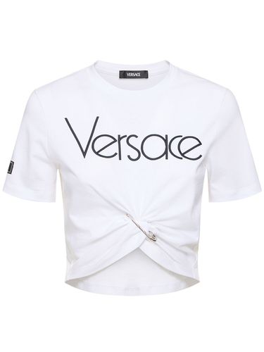 Logo Jersey T-shirt - VERSACE - Modalova