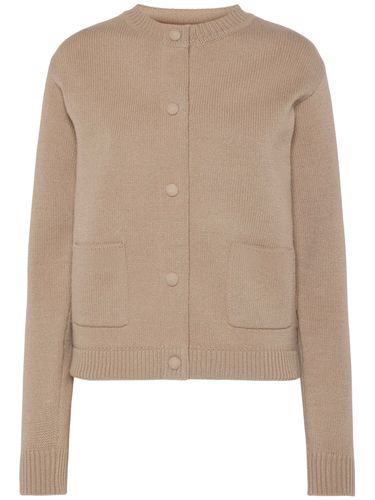 Padded Wool Blend Cardigan - MONCLER - Modalova