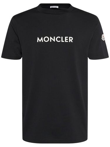 Logo Cotton Jersey T-shirt - MONCLER - Modalova