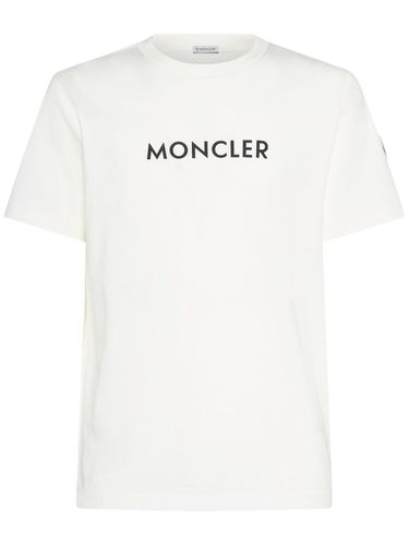 Logo Cotton Jersey T-shirt - MONCLER - Modalova