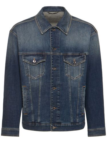 Washed Stretch Denim Jacket - DOLCE & GABBANA - Modalova