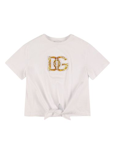 Camiseta De Jersey De Algodón Con Logo - DOLCE & GABBANA - Modalova