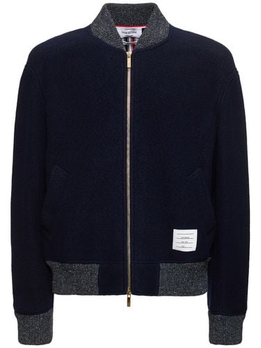 Striped Wool Bomber Jacket - THOM BROWNE - Modalova