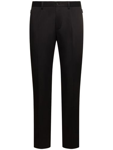 Stretch Gabardine Flat Front Pants - DOLCE & GABBANA - Modalova