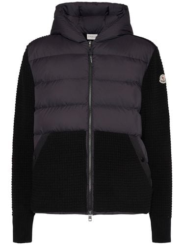 Cárdigan De Plumas De Cashmere Y Lana Virgen - MONCLER - Modalova