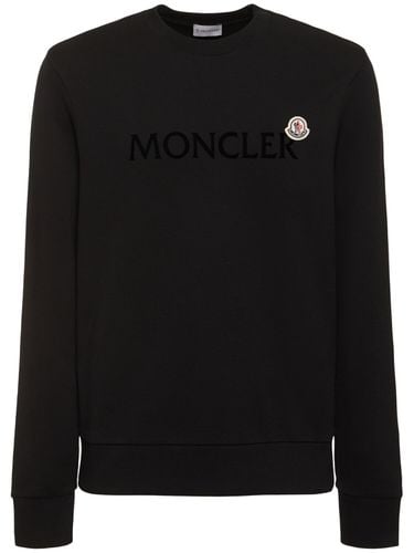 Logo Patch Cotton Sweatshirt - MONCLER - Modalova