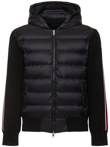 Padded Nylon & Wool Down Cardigan - MONCLER - Modalova