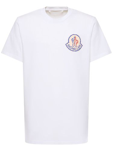 Logo Cotton Jersey T-shirt - MONCLER - Modalova