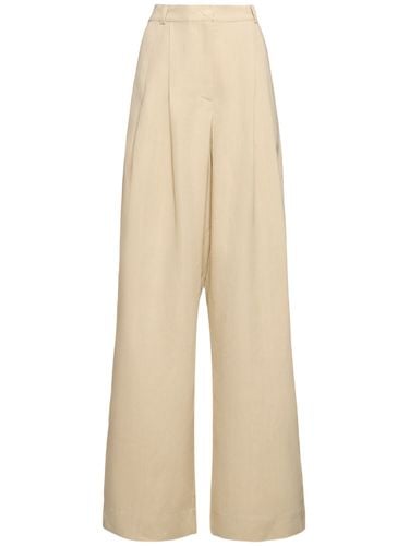 Piper Pleated Viscose & Linen Pants - THE FRANKIE SHOP - Modalova