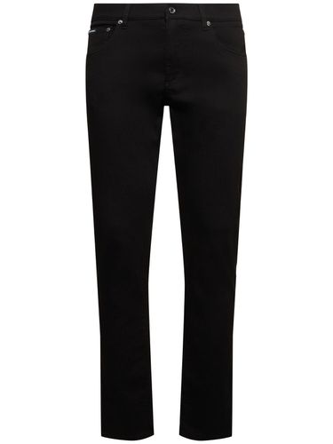 Five Pocket Washed Stretch Denim Jeans - DOLCE & GABBANA - Modalova