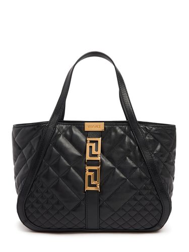 Bolso Tote Pequeño De Piel Pespunteada - VERSACE - Modalova