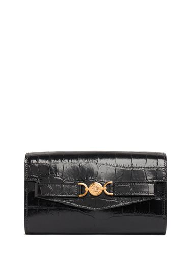 Clutch De Piel Efecto Cocodrilo - VERSACE - Modalova