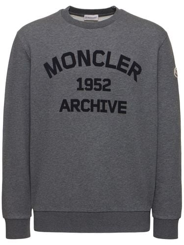 Logo Light Weight Cotton Sweatshirt - MONCLER - Modalova