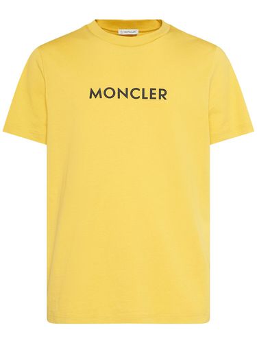 Logo Cotton Jersey T-shirt - MONCLER - Modalova