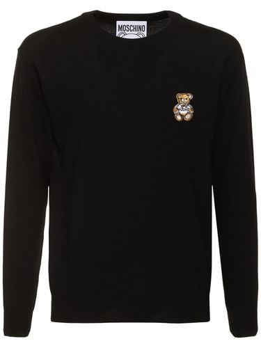 Teddy Patch Knit Sweater - MOSCHINO - Modalova