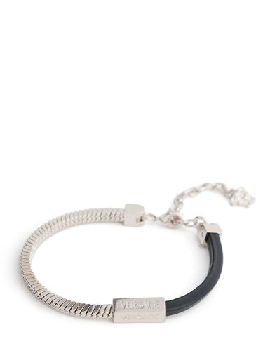 Medusa Metal & Leather Bracelet - VERSACE - Modalova