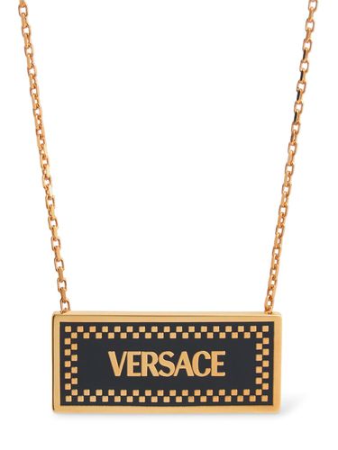 Enameled Metal Logo Necklace - VERSACE - Modalova