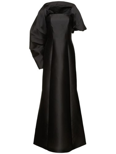 Square Neck Satin Long Dress - ALBERTA FERRETTI - Modalova