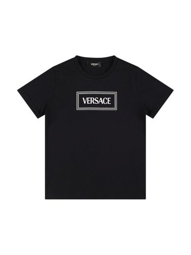 Camiseta De Jersey De Algodón Con Logo - VERSACE - Modalova