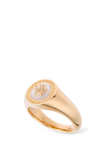 Medusa Mother Of Pearl Ring - VERSACE - Modalova