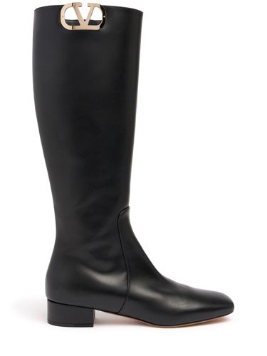 Mm Vlogo Leather Tall Boots - VALENTINO GARAVANI - Modalova