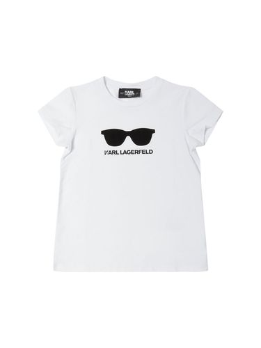 Camiseta De Jersey De Algodón Estampada - KARL LAGERFELD - Modalova