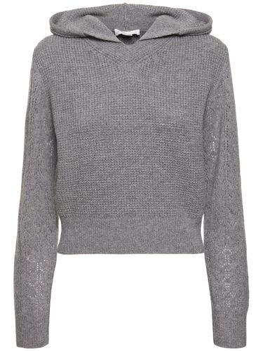 Hooded Pointelle Knit Wool Sweater - VICTORIA BECKHAM - Modalova