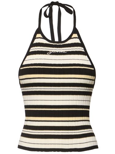 Future Viscose Blend Rib Halter Neck Top - GANNI - Modalova