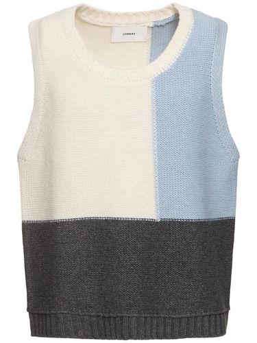 Color Block Wool Blend Knit Vest - COMMAS - Modalova