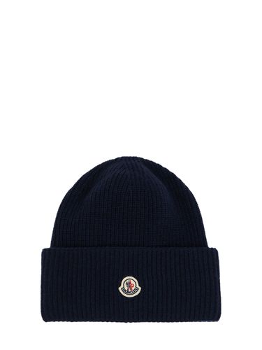 Tricot Virgin Wool Beanie - MONCLER - Modalova