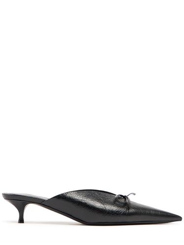 Mm Knife Bow Leather Mules - BALENCIAGA - Modalova