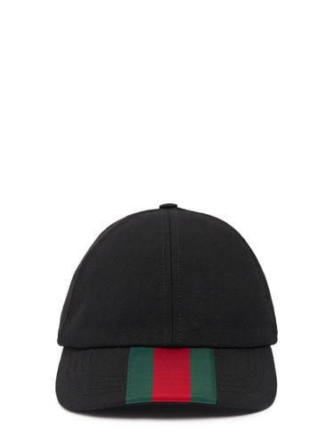 Canvas Baseball Hat With Web - GUCCI - Modalova