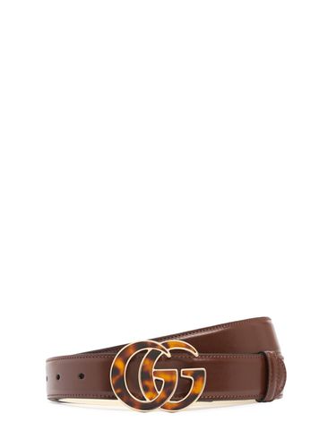 Mm Gg Marmont Leather Belt - GUCCI - Modalova