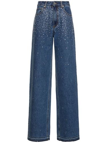 Denim Wide Jeans W/crystals - ALESSANDRA RICH - Modalova