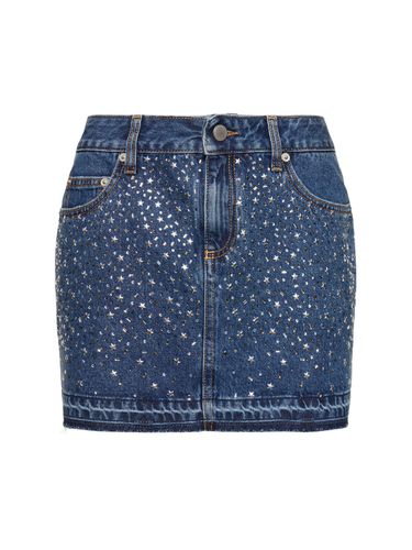 Denim Mini Skirt W/crystals - ALESSANDRA RICH - Modalova