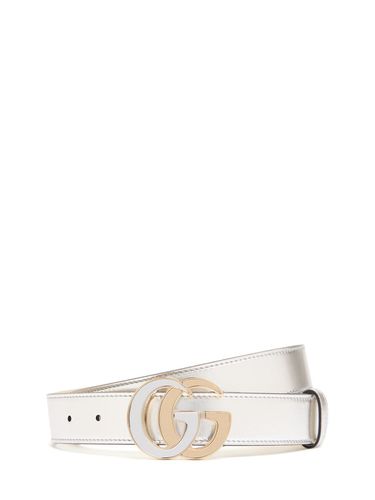 Mm Gg Marmont Leather Belt - GUCCI - Modalova