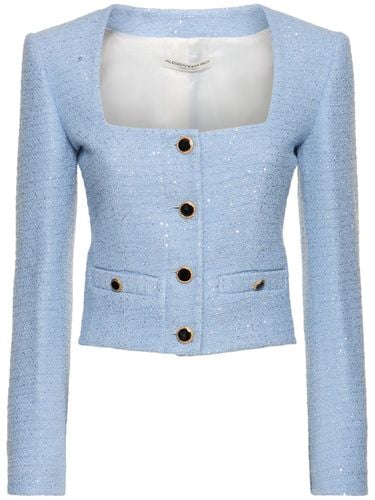 Sequined Tweed Square Neck Jacket - ALESSANDRA RICH - Modalova