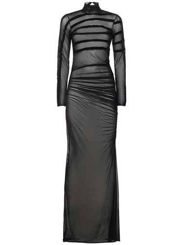 Draped Mesh Long Dress - JEAN PAUL GAULTIER - Modalova