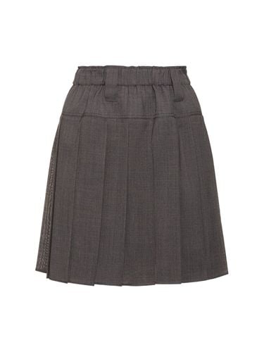 Pleated Wool Blend Gauze Mini Skirt - BRUNELLO CUCINELLI - Modalova