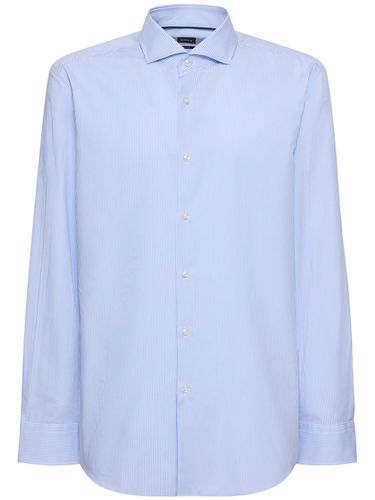 Hank Striped Cotton Blend Shirt - BOSS - Modalova