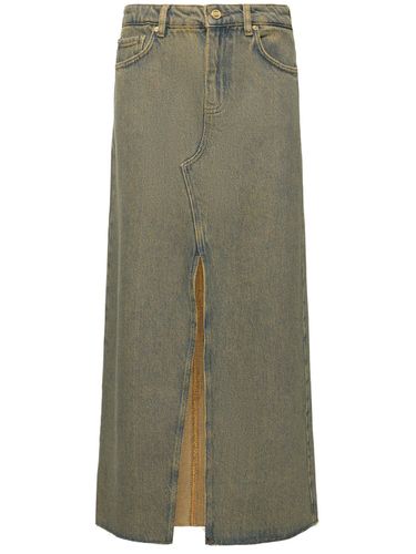 Overdyed Heavy Denim Maxi Skirt - GANNI - Modalova