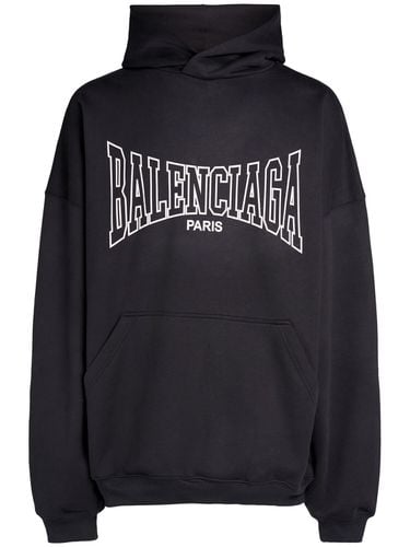 Icon Print Cotton Hoodie - BALENCIAGA - Modalova