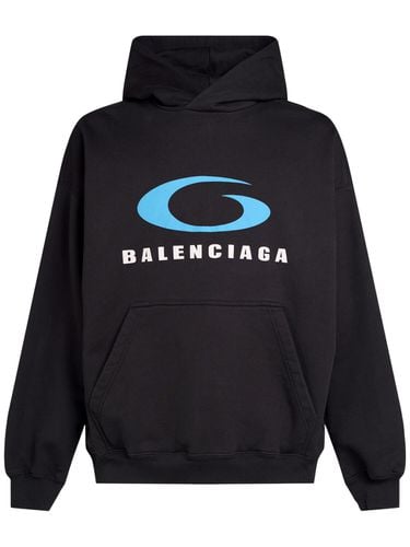 Icon Print Cotton Hoodie - BALENCIAGA - Modalova