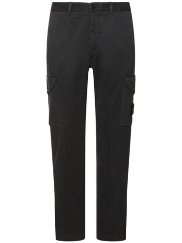 Tapered Stretch Cotton Pants - STONE ISLAND - Modalova