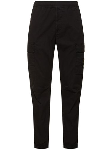 Tapered Stretch Cotton Pants - STONE ISLAND - Modalova