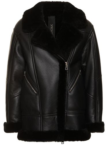 Shearling Zip-up Coat - BLANCHA - Modalova